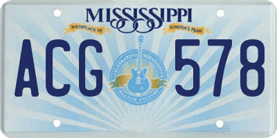 MS license plate ACG578