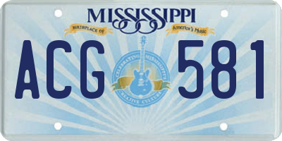 MS license plate ACG581