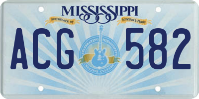 MS license plate ACG582