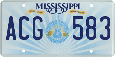 MS license plate ACG583