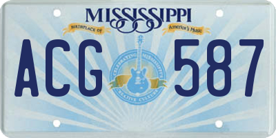 MS license plate ACG587