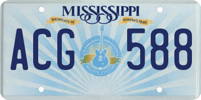 MS license plate ACG588