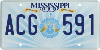 MS license plate ACG591