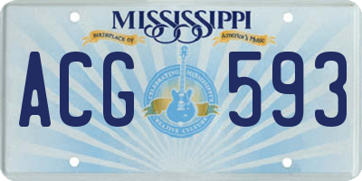 MS license plate ACG593