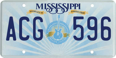 MS license plate ACG596