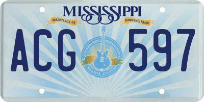 MS license plate ACG597