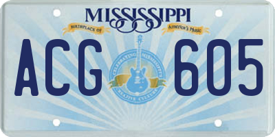 MS license plate ACG605