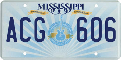 MS license plate ACG606