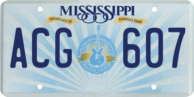 MS license plate ACG607