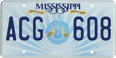 MS license plate ACG608