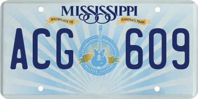 MS license plate ACG609