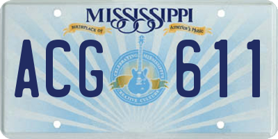 MS license plate ACG611