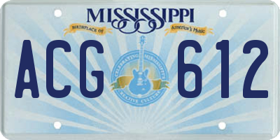 MS license plate ACG612