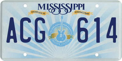 MS license plate ACG614