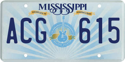 MS license plate ACG615