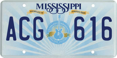 MS license plate ACG616