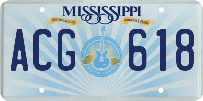 MS license plate ACG618