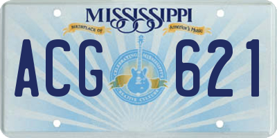 MS license plate ACG621