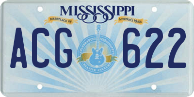 MS license plate ACG622