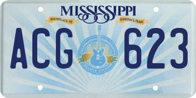 MS license plate ACG623