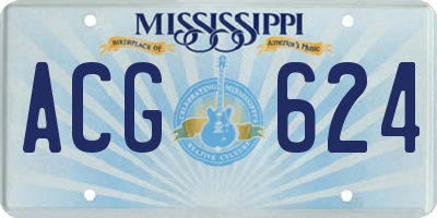 MS license plate ACG624