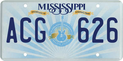 MS license plate ACG626