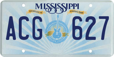 MS license plate ACG627
