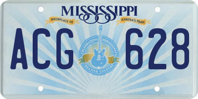 MS license plate ACG628
