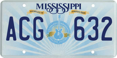 MS license plate ACG632