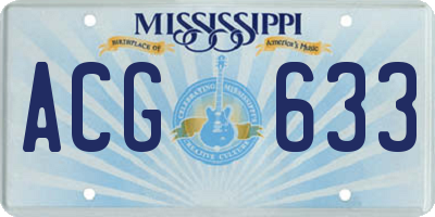 MS license plate ACG633