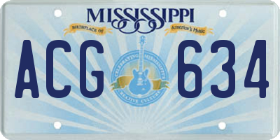 MS license plate ACG634