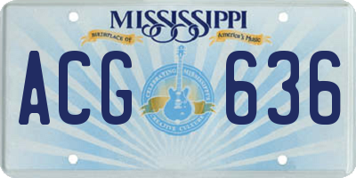 MS license plate ACG636