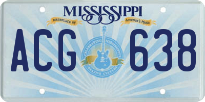 MS license plate ACG638