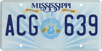 MS license plate ACG639
