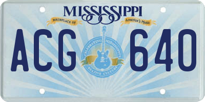 MS license plate ACG640