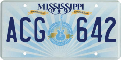 MS license plate ACG642