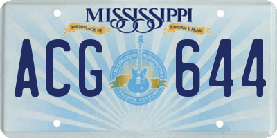 MS license plate ACG644