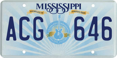 MS license plate ACG646