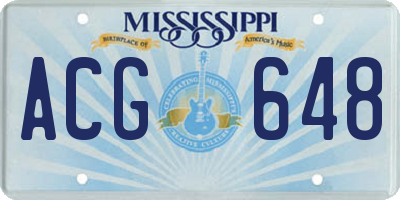 MS license plate ACG648