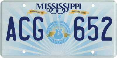 MS license plate ACG652