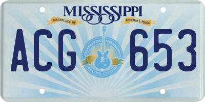 MS license plate ACG653