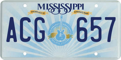 MS license plate ACG657
