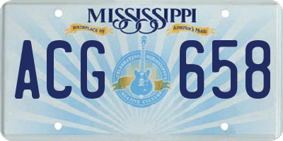 MS license plate ACG658