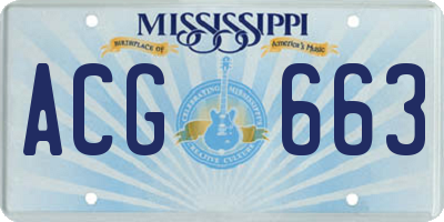 MS license plate ACG663