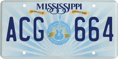 MS license plate ACG664