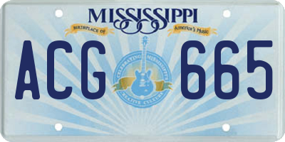 MS license plate ACG665