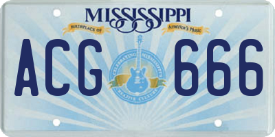 MS license plate ACG666
