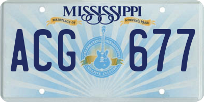 MS license plate ACG677