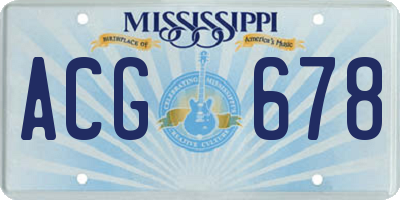 MS license plate ACG678