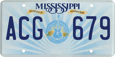MS license plate ACG679